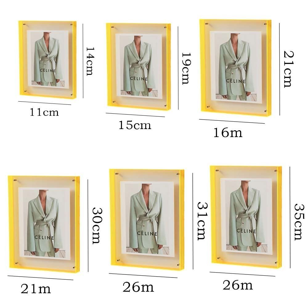 Acrylic Transparent Acrylic Photo Frame Thickened Transparent Colorful Square Photo Frame Wall Hanging Rectangle