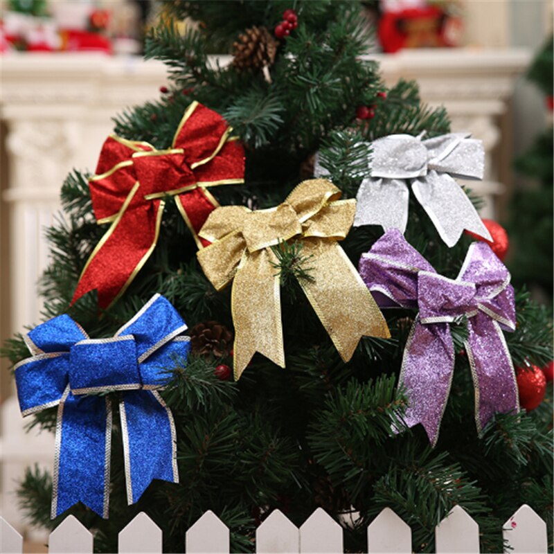 5 Stuks/pak Kerstversiering Boog 25Cm Kerstboom Ornamenten Verpakking Accessoires Рождественский Лук Украшение