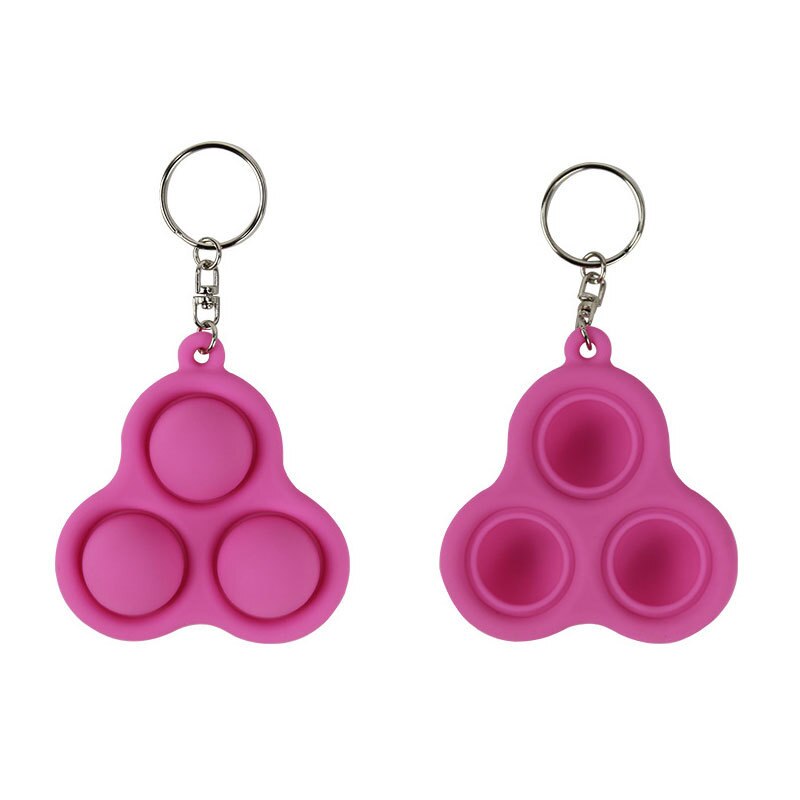 1pcs Simple Dimple Fidget Toys Dimples Key Chain Anti Toys Stochastic Carries Convenient Stress Reliever Toys: Pink