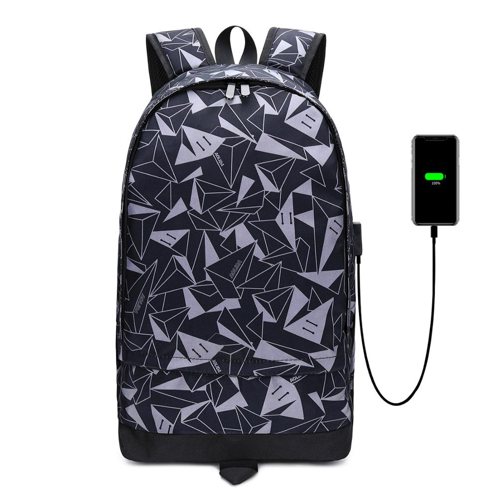 Heren rugzak tas usb opladen slimme schooltas heren rugzak waterdichte reis computer student schooltas: Grijs