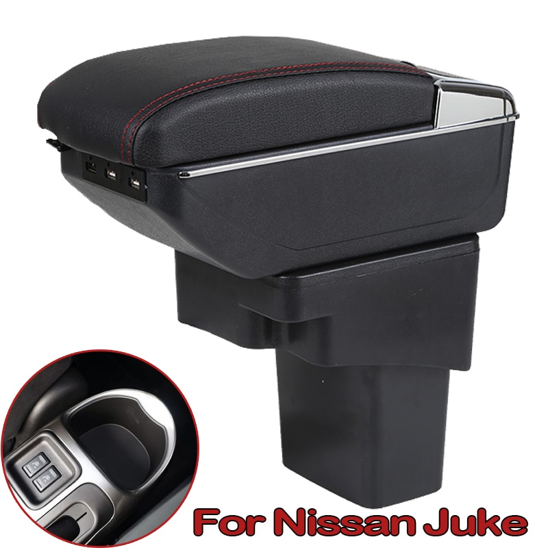Für Nissan Juke armlehne Kasten USB Ladung erhöhen Doppel schicht zentralen Speicher inhalt tasse Halfter aschenbecher zubehör armlehnen