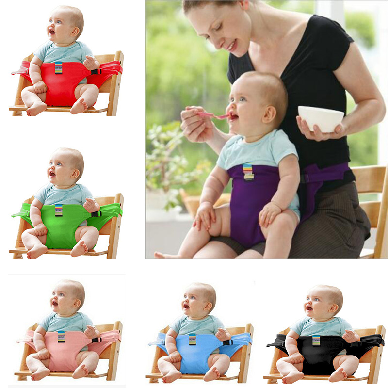 Ren bomuld baby spisestol sikkerhedssele, bærbart sæde frokost stol sæde stretch wrap fodring stol sele faste stropper