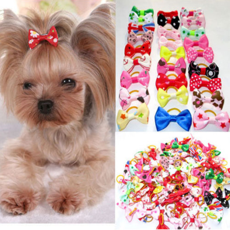 20 pcs Pet Kat Hond Kerst Hoofdband Strik Haarspelden Huisdier Producten met Elastiekjes Grooming Accessoires Voor Puppy Kitten
