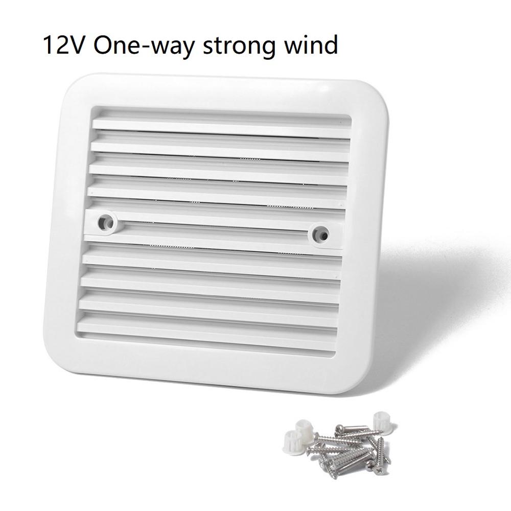 For RV/trailer Exhaust Fan Plastic Cooling Waterproof 12V/24V Rv Trailer Caravan Side Air Vent Ventilation Blade Fan White 1 Set: 12V One-way strong