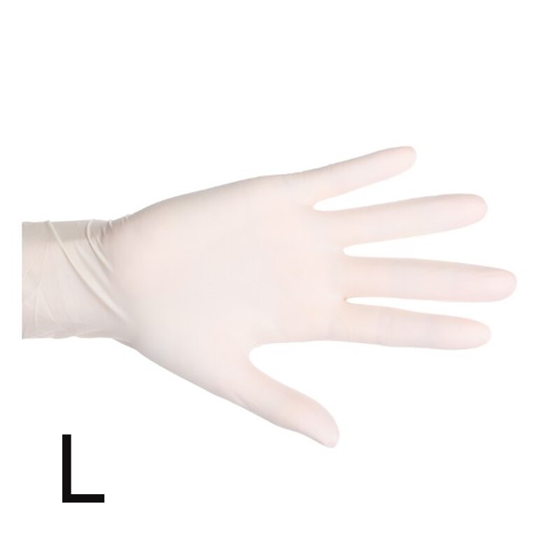 100 Uds guante de látex antideslizante Protector de manos guante elástico duradero blanco desechable guante ampliamente utilizado proteger sus manos