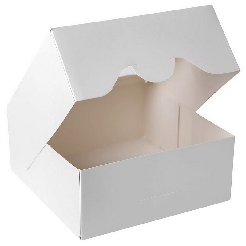 Boîtes à biscuits de boulangerie blanche de boîte de gâteau faite sur commande avec Windows 6x6x2.5 pouces emballage de biscuit pour le biscuit 12 pièces: white color