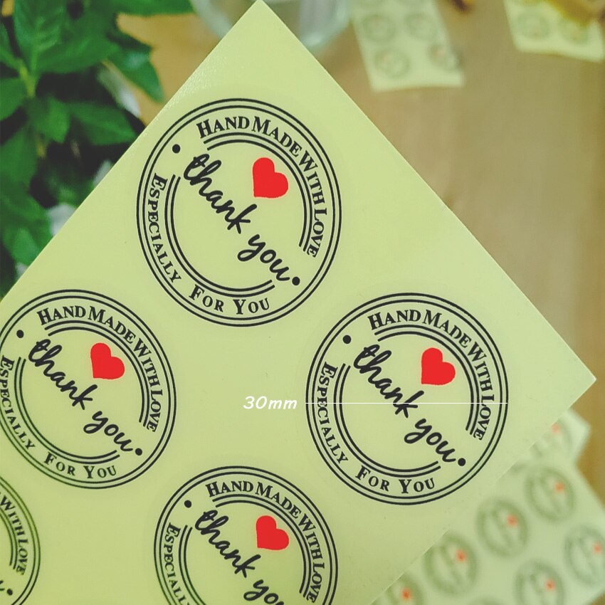 100pcs/lot Transparent PVC Adhesive Seal Sticker Package Sealing Label" Thank You" Decorative Sealing Sticky