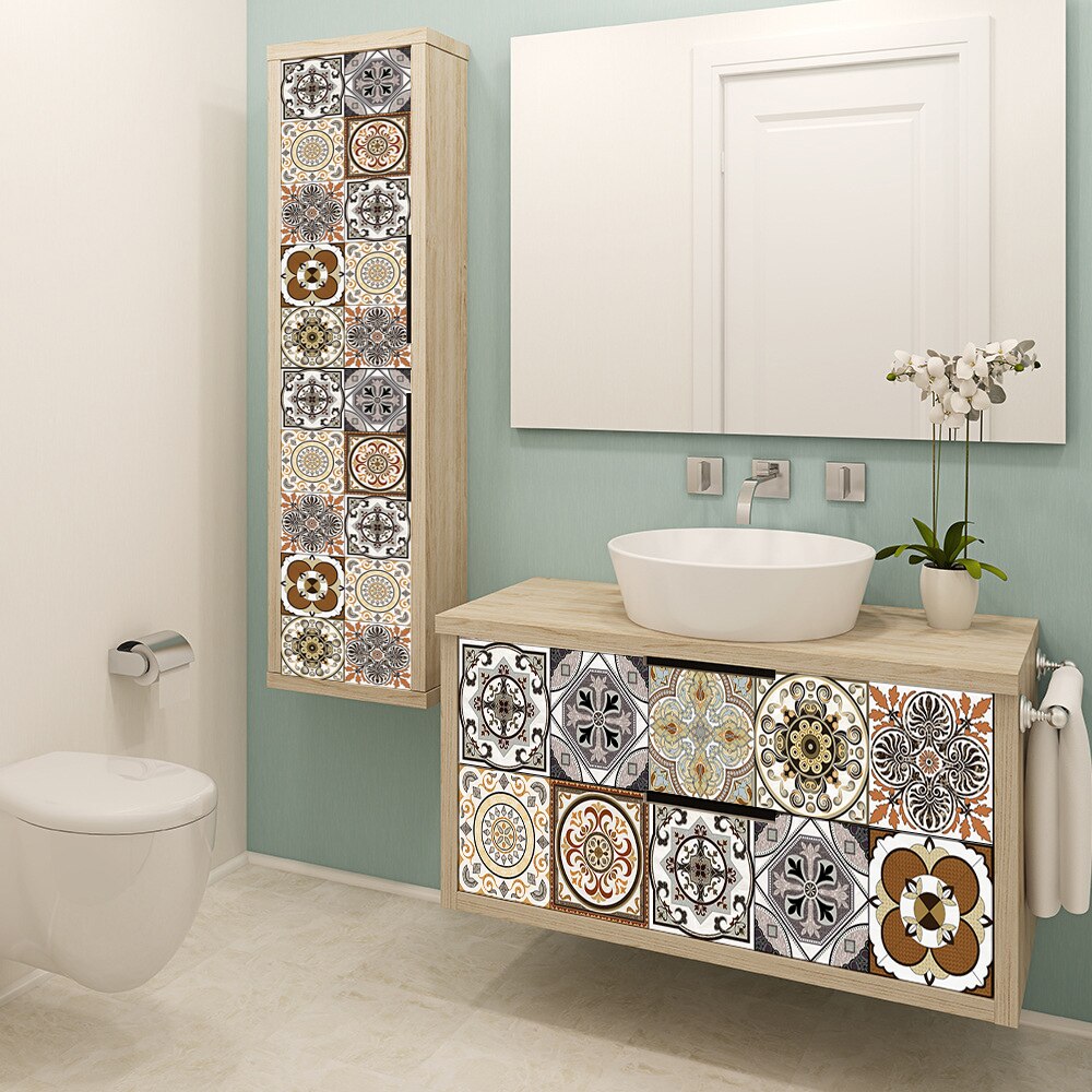 10/15/20Cm Retro Patroon Mat Oppervlak Tegels Sticker Transfers Covers Voor Keuken Badkamer Tafels Floor Schil & Stick Muurstickers