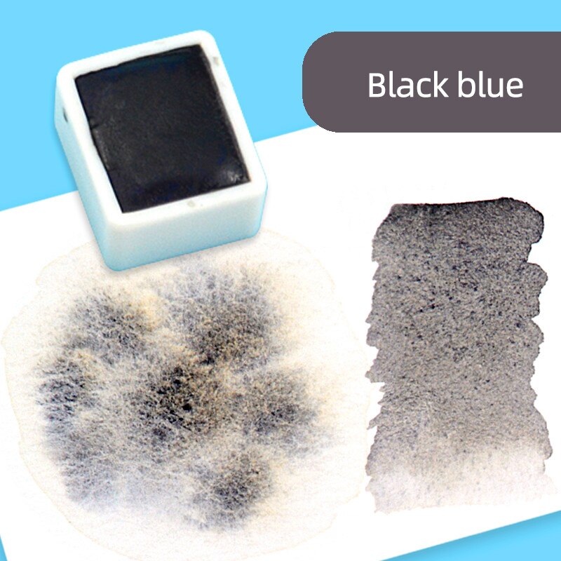 Super Vision Gelaagde Aquarel Pigment, Water Kleur Verf, Half Koekenpan Voor Tekening Verf, aquarel Aquarellen Art Leveranciers: Black blue
