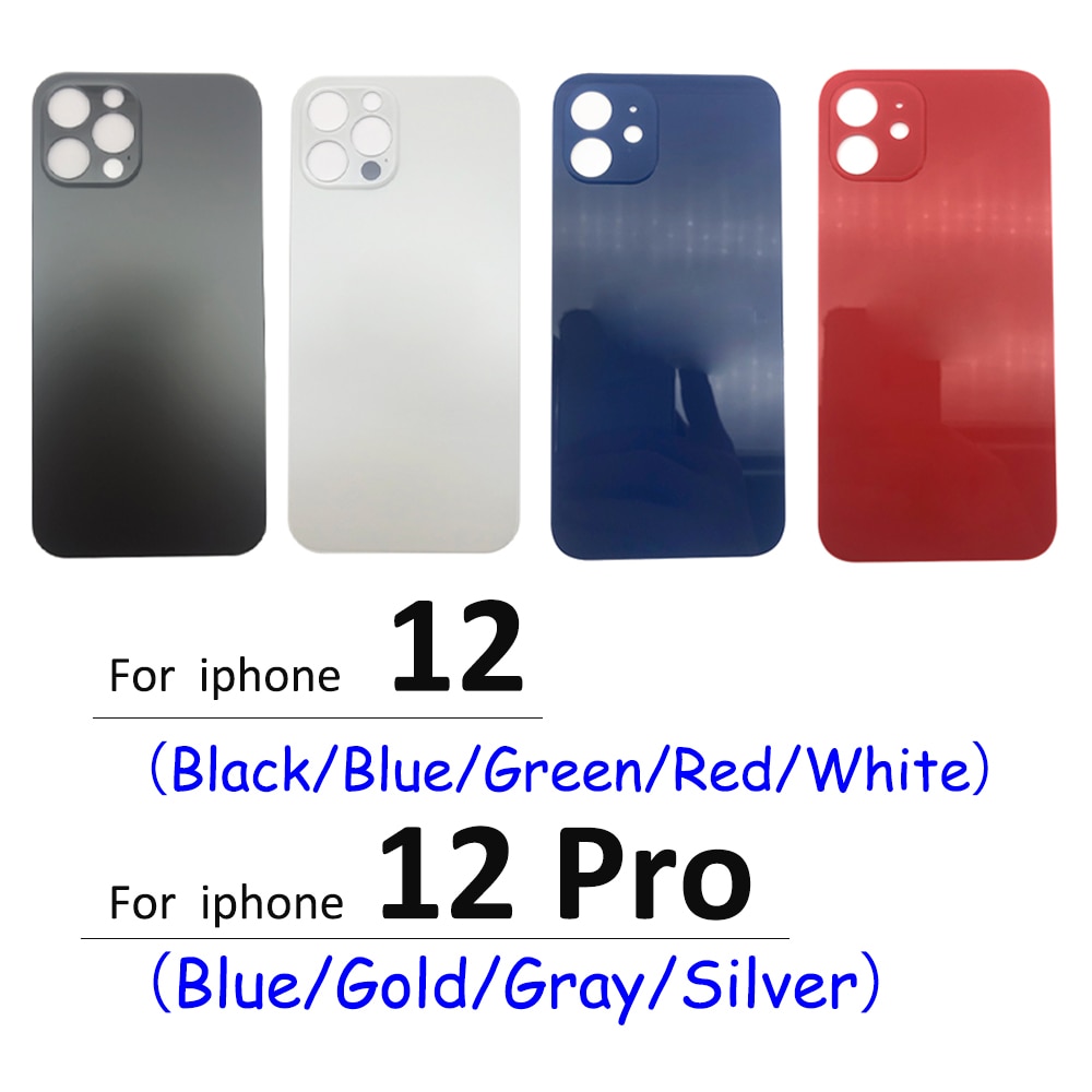 Big Hole Back Glass Rear Cover For Iphone 12 Pro Battery Door Housing Battery Back Cover Glass
