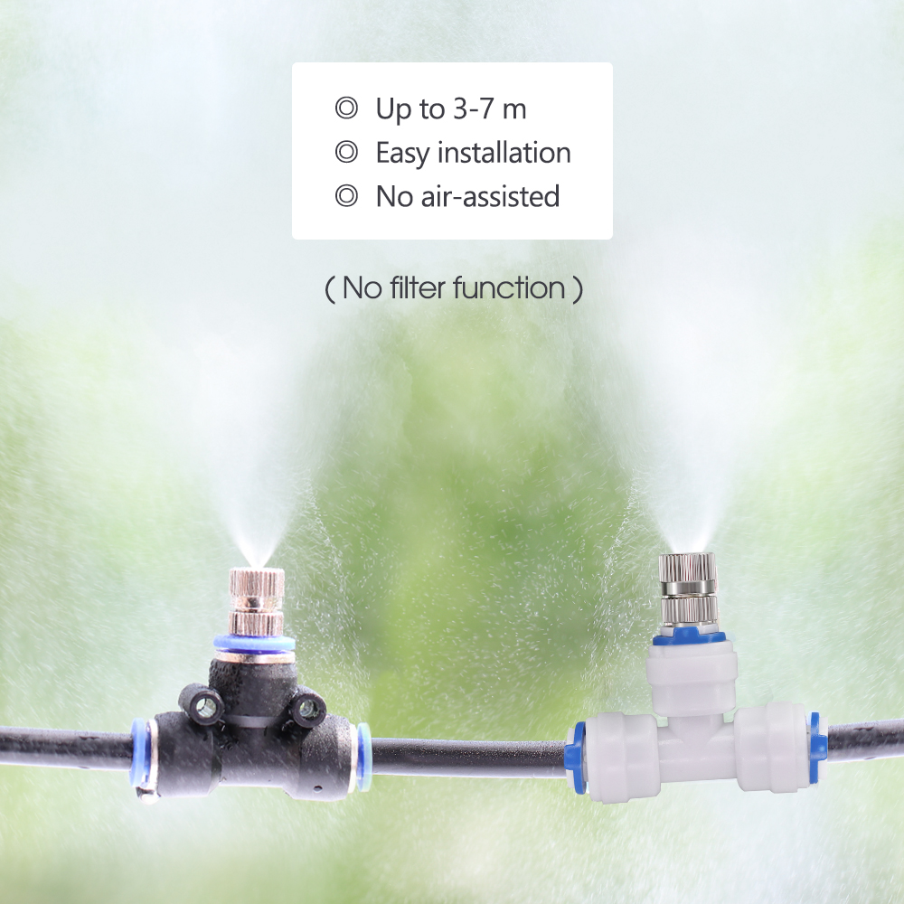 0,15–0,8 mm Niederdruck-Nebeldüsen, 6 mm Stecker, feine Zerstäubung, Sprühgerät, Gartenbewässerung, Befeuchtung, Kühlsystem