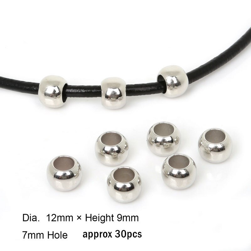 30-200 sztuk złota/rod/Gun metalowe plastikowe CCB Big Hole Spacer Looose koraliki do tworzenia biżuterii Dia 4mm,6mm,8mm,10mm,12mm: 12mm rhodium