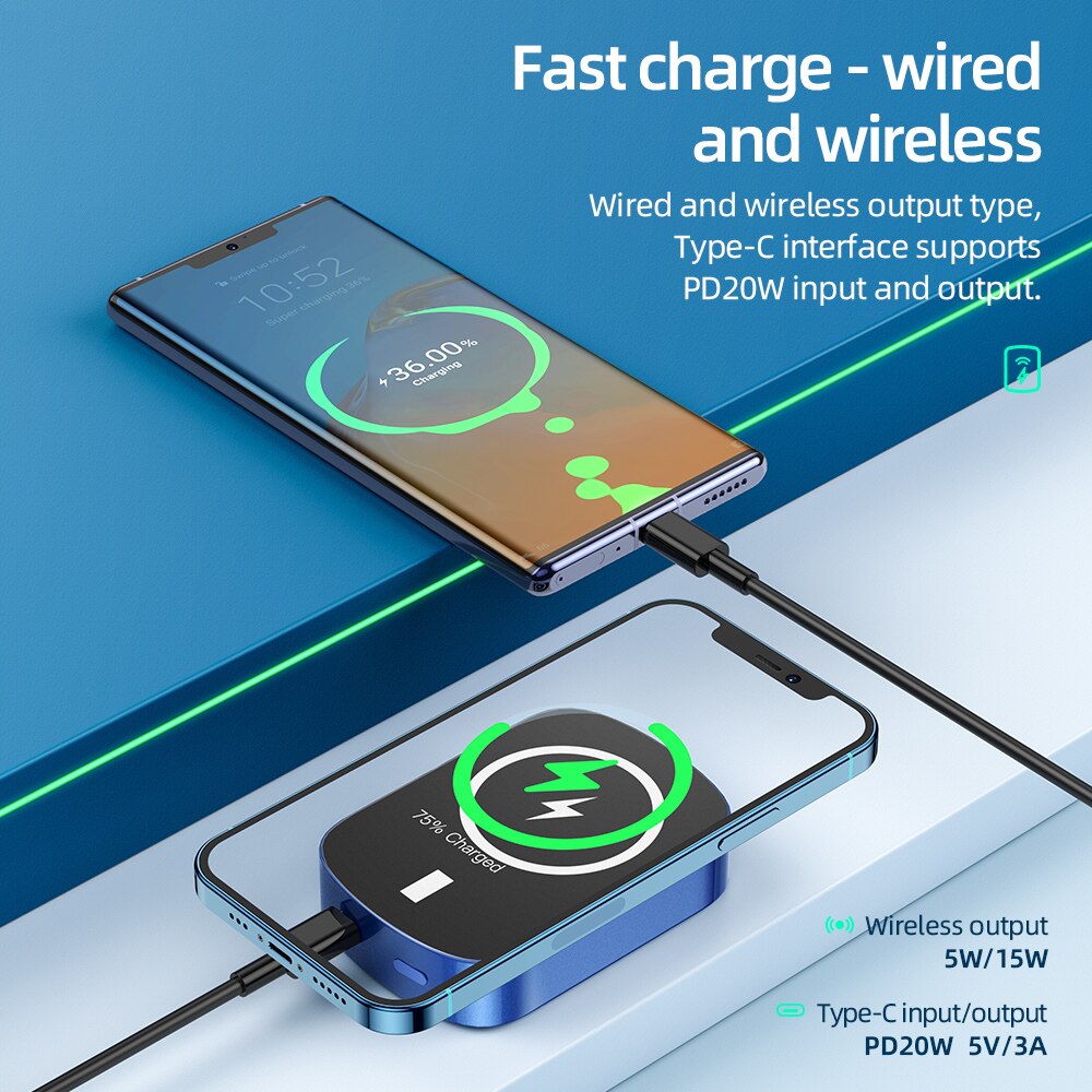HOCO magnetisch Energie Bank 15W drahtlose Ladung PD 20W magnetische Energie 10000mAh Für iphone 12 Profi Max Mini Energie Bank