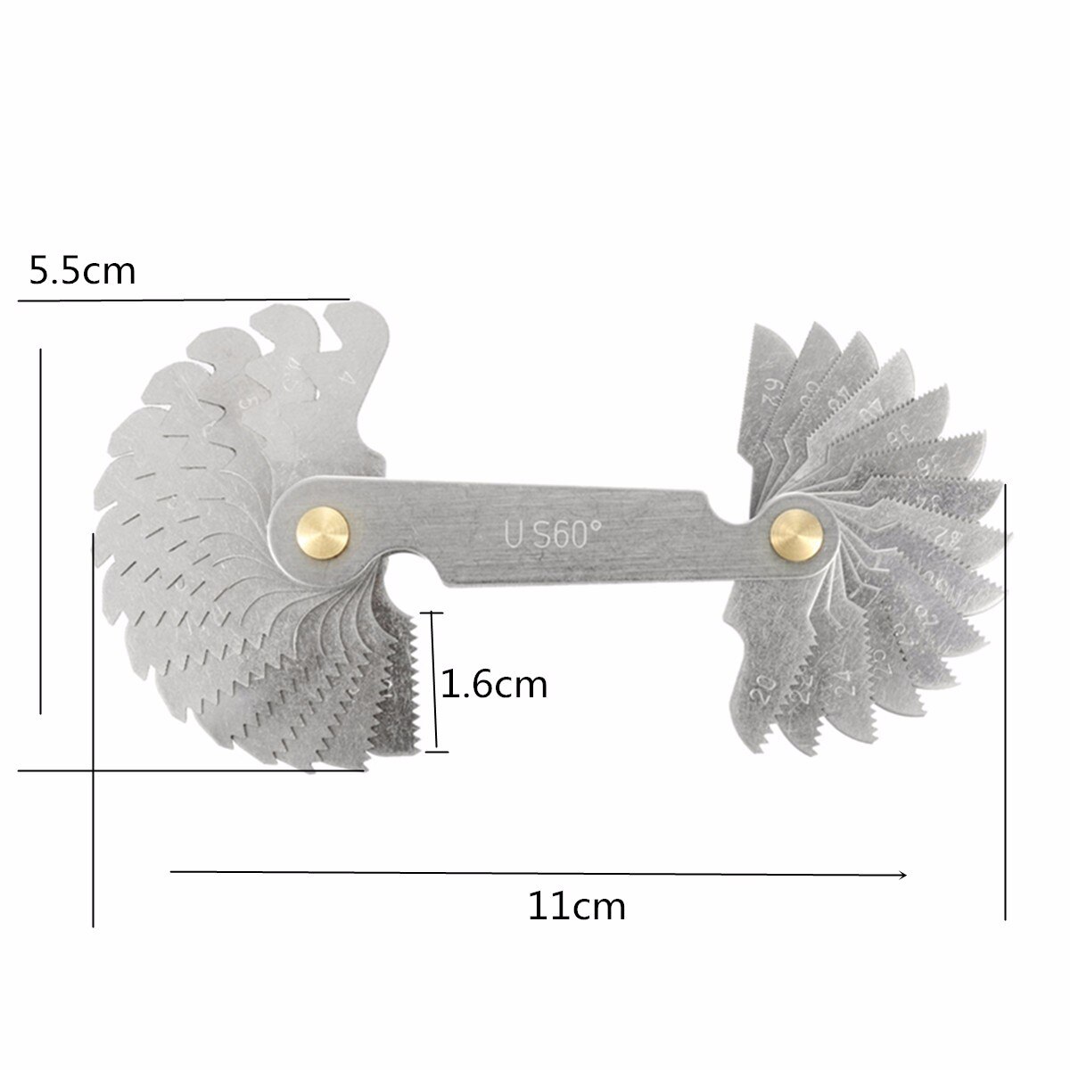 JIGUOOR 30 Blades Metric 60 Graden Draad Gauge Schroef Pitch UNC 4-62 Draad Schroef Pitch Gauge Voor Meten Tool