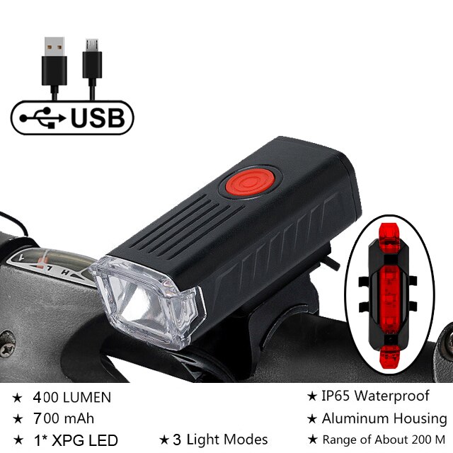 NEWBOLER-faro delantero para bicicleta de montaña, linterna de 1200 lúmenes, batería externa de 5200mAh, recargable vía USB, resistente al agua IPX5: NB-LIG509B