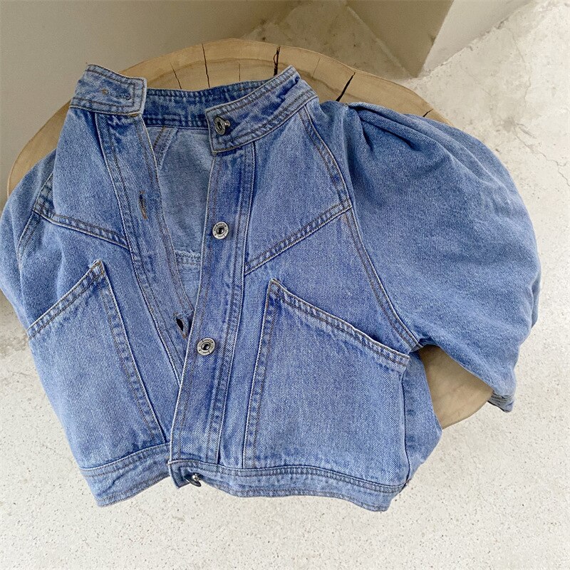HoneyCherry Girls Spring Denim Jacket 2022 Spring Girls Retro Denim Short Top Jacket Clothes for teenagers