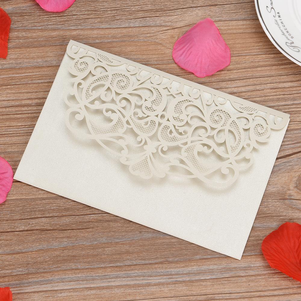 Pearl Paper Wedding Cards with Blank Inner Sheet 10PCS Invitations Cards For Wedding Birthday Wedding Invitations Cards: Silver / With inner card