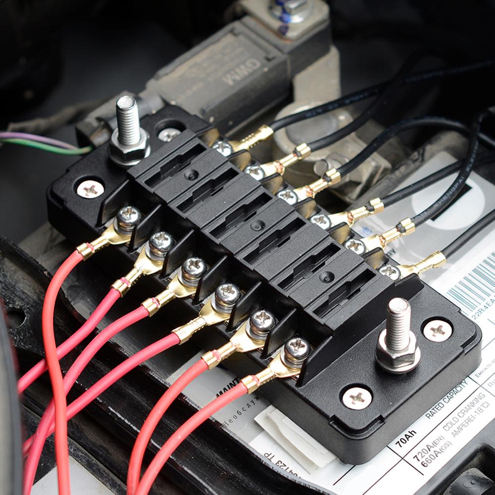 12V 6 Way Terminals Circuit Car Blade Fuse Box Block Holder Kit With Cover Board Fuse Box Tools