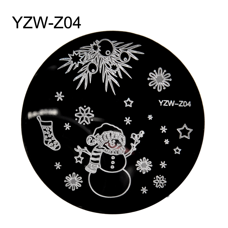 Nail Art Stamping Plate Flower Animal Lace Year Merry Christmas Nail Template Stamp Image Manicure Stencil: YZW-Z04