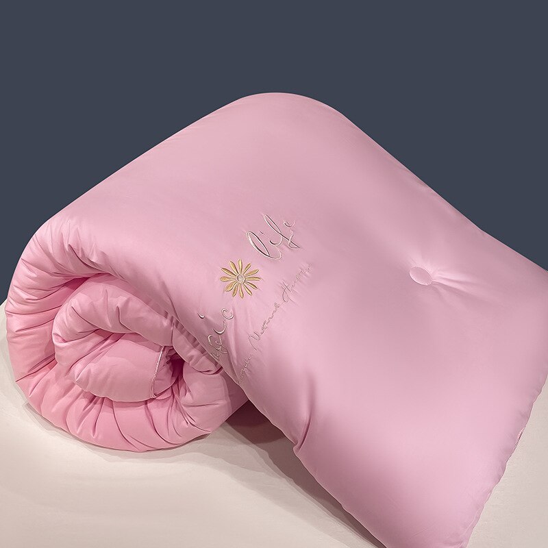 Couette épaisse et confortable en fibre de soja, hiver printemps automne: 150x210 cm / Rose