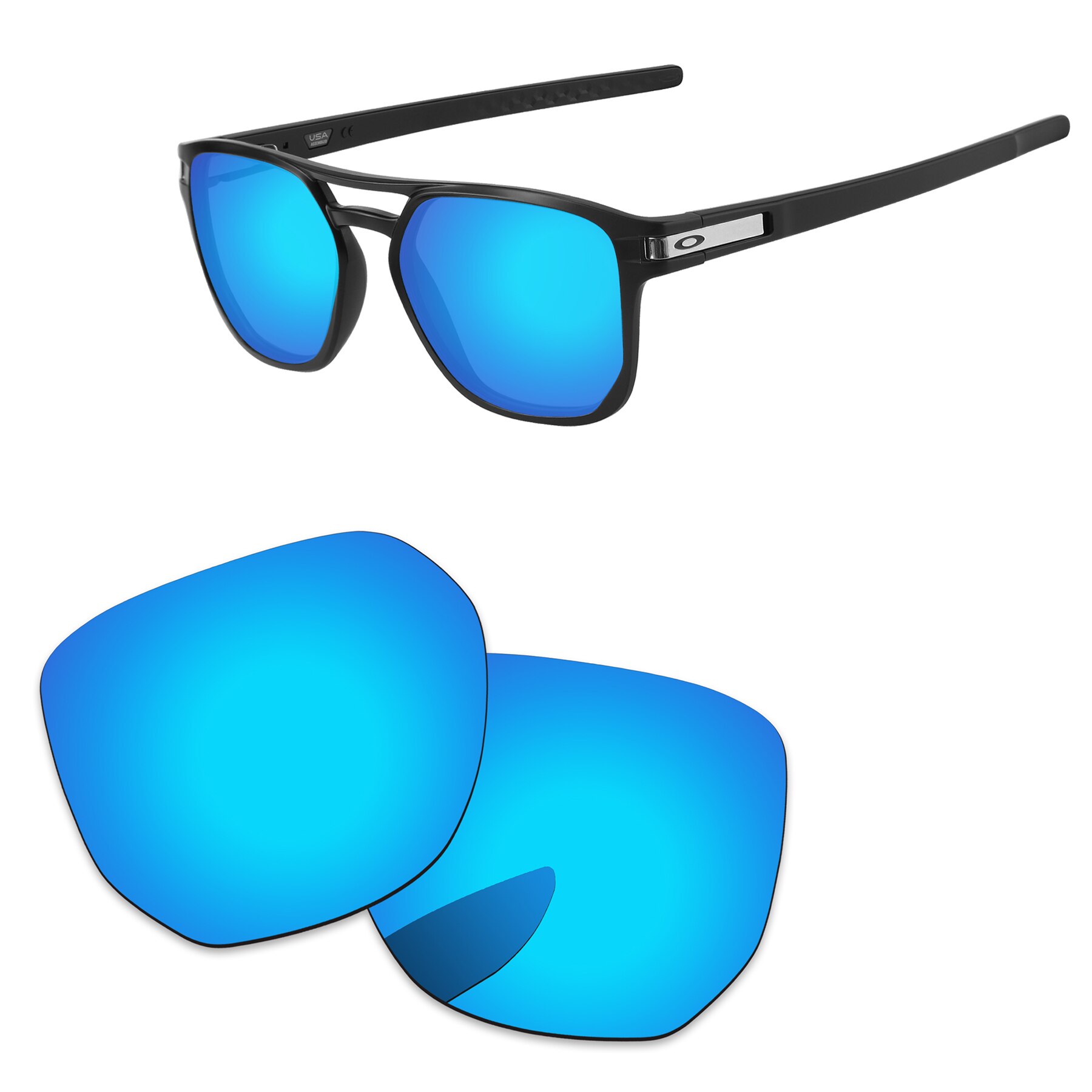 Alphax – lentilles de remplacement pour lunettes de soleil authentiques, Latch Beta OO9436, polarisées, Options multiples: Ice Blue