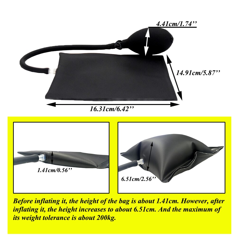 Black Inflatable Cushioned Hand Pump Locksmith Air Wedge Bag Airbag Positioning Car Door Adjustable Opener Cushion Repair Tool