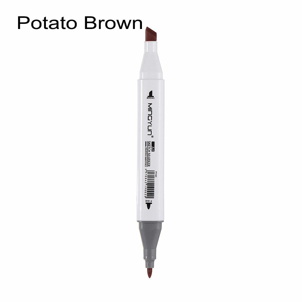 Marqueurs de couleurs Double tête 1 pièce | Brosse croquis peau brune série Portrait couleur dessin dessin dessin Manga Animation: Potato Brown