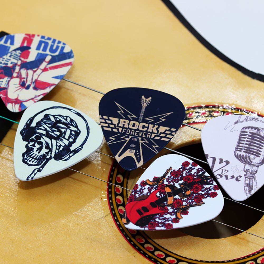 Mediator Rock Gestures for Acoustic JEPicks, Mixed Pattern, Plectrums, Celluloïd, ShHeavy Nel, 0.71mm, 10Pcs