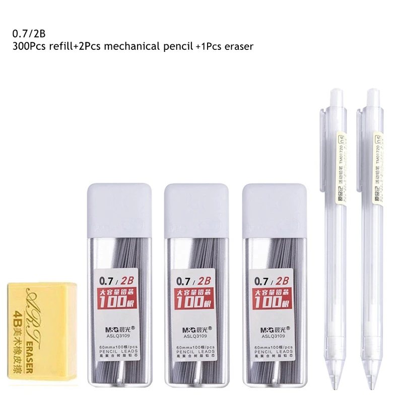 0.5/0.7mm Automatic Pencils Set HB/2B Refill Mechanical Pencil For Drawing Sketching Students School Supplies Cute Stationery: Orange