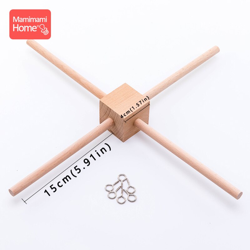 Set of 10 Wood Baby Mobile Hanger Baby Crib Mobile Hanger Frame Mobile DIY Baby Mobile Holder In Natural Wood Crib bell: Square