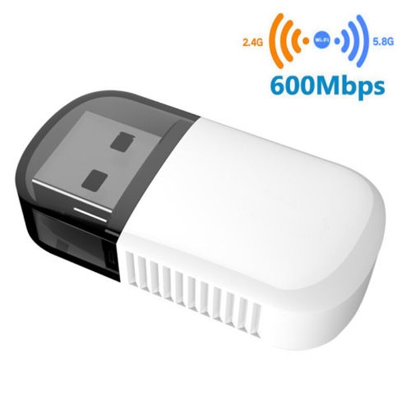 USB WiFi Network Dongle Bluetooth 5G/2.5G Dual Band 600Mbps Adapter with 3.5 Inch to 2.5 Inch Hard Drive Caddy