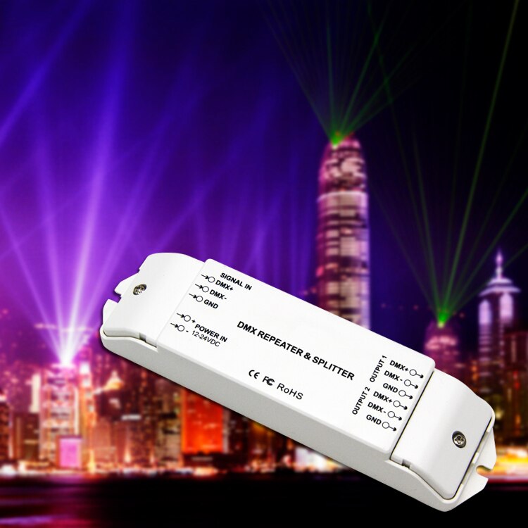 BC-812 DMX512 Signal power repeater DMX Power amplifier 1 to 2 channel output DMX power splitter DMX led controller,DC12V -24V