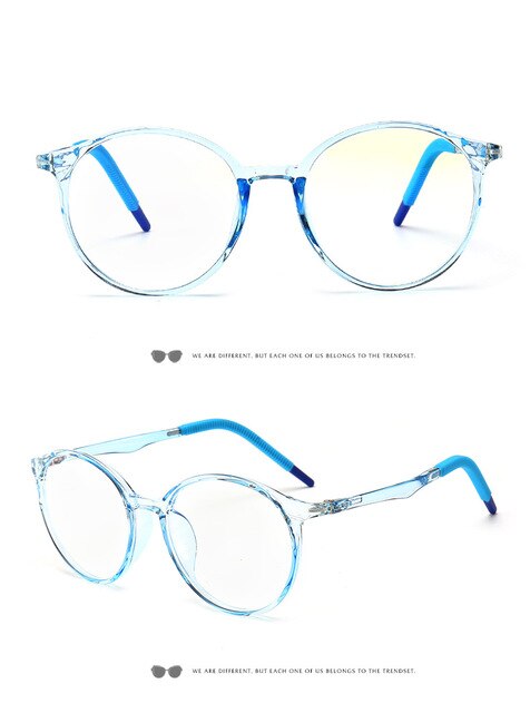 Børn  tr90 briller ramme ultralette briller børn anti-blå lys dreng pige computerspil beskyttelsesbriller ingen grad briller: Klarblå