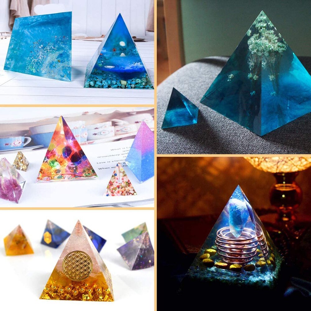 1Pcs 5 Maten Piramide Sieraden Casting Mallen Siliconen Hars Voor Diy Sieraden Craft Maken Polymeer Klei Hars Casting