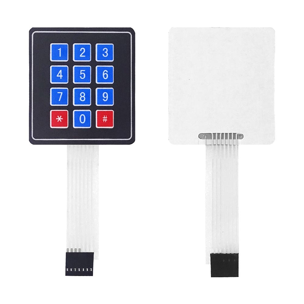 1 2 3 4 12 16 20 Key Button Membrane Switch 1x4 3x4 4x4 4x5 Keys Matrix Array Keyboard Keypad Control Panel DIY Kit For Arduino: GRAY