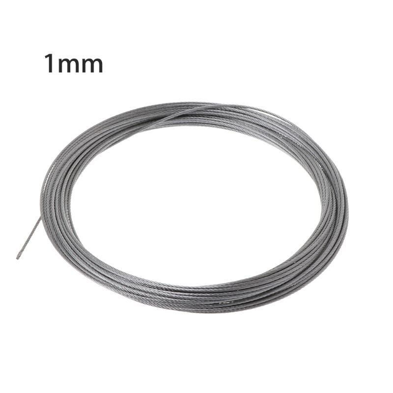 10m 304 Stainless Steel Wire Rope Soft Fishing Lifting Cable 7*7 Clothesline