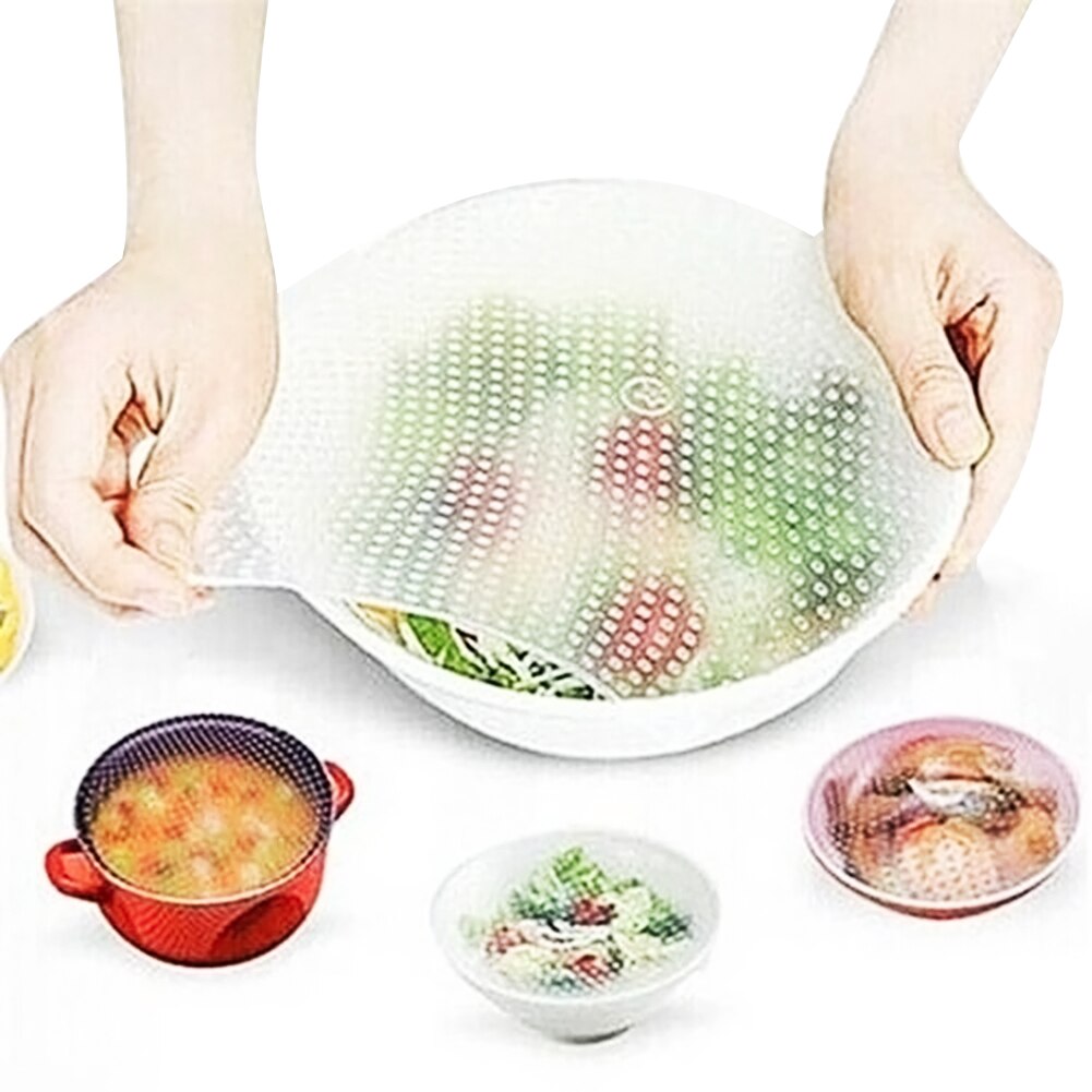 Silicone emballage alimentaire clair réutilisable joint couverture frais garder Film outil de cuisine