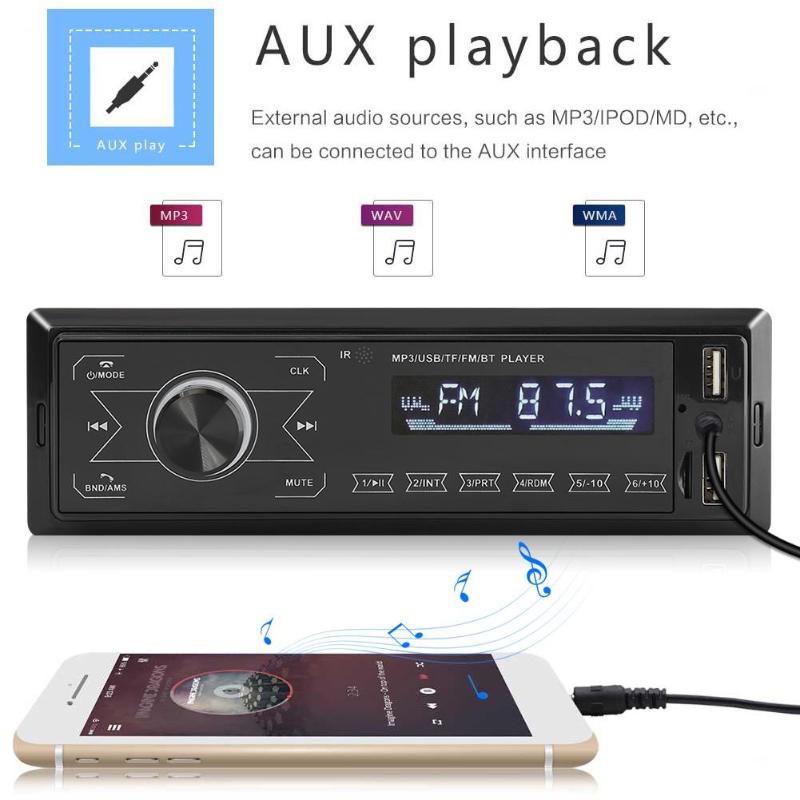 Autorradio estéreo para coche, reproductor MP3, 1 DIN, 1 unidad principal, receptor de Radio FM, AUX-In, 4,0 M10