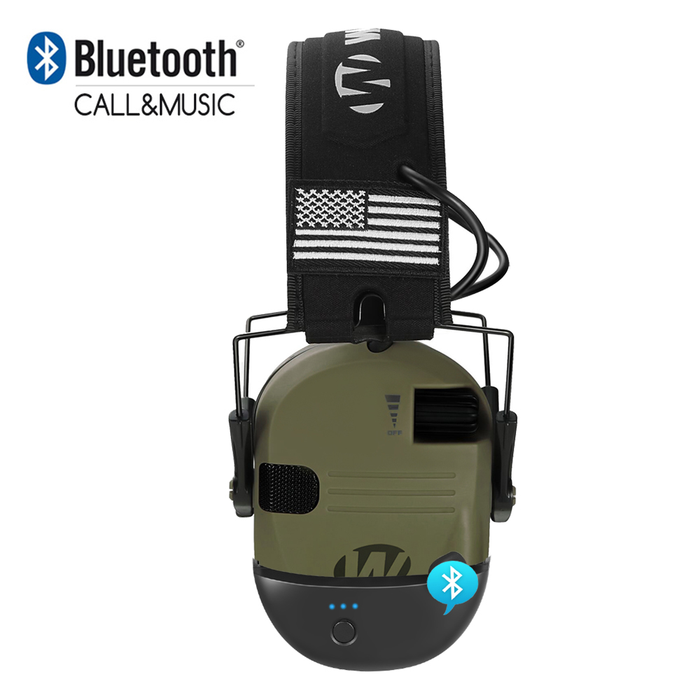 Elektronische Schieß-Ohrenschützer, Gehörschutz, Tonabnehmer, Anti-Lärm-Kopfhörer für die Waffenreichweite mit Bluetooth-Adapter (optional)
