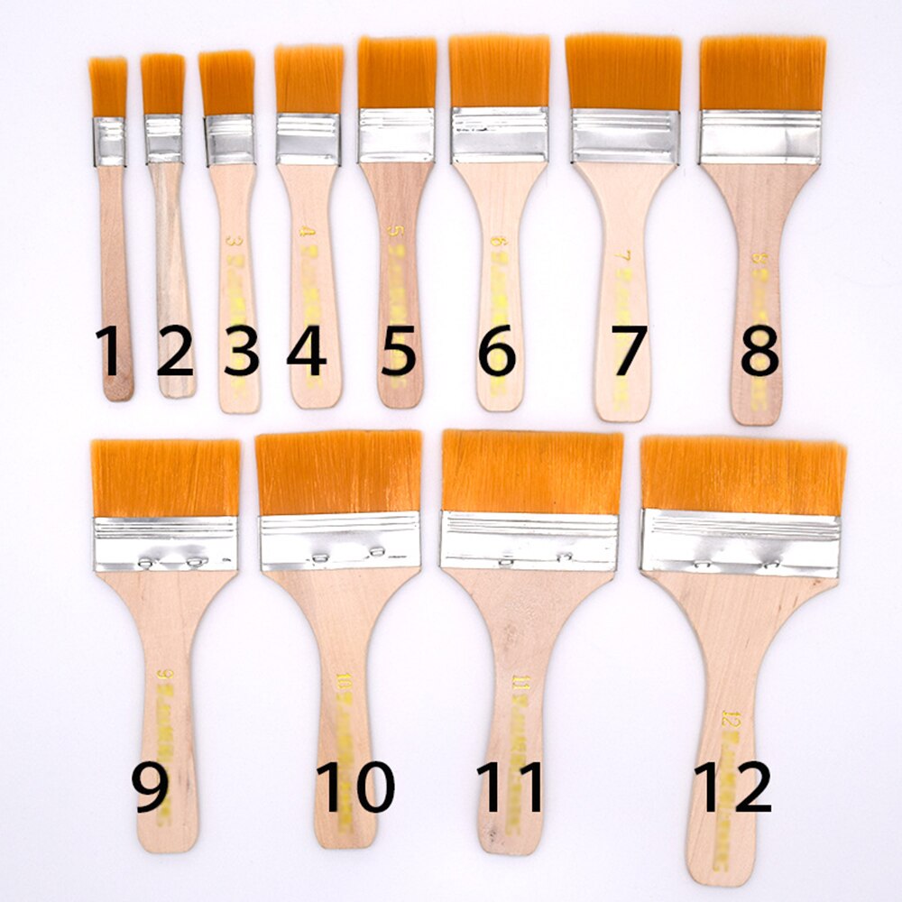 12Pcs Wooden Painting Brush Artists Acrylic Oil Painting Tool Art Supply Set Oil Painting Brush Industrial Brush