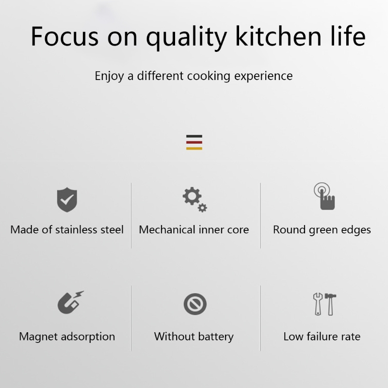 Stainless Steel Visual Timer Mechanical Kitchen Timer 60-Minutes Alarm Cooking Timer with Loud Alarm Magnetic Clock Timer