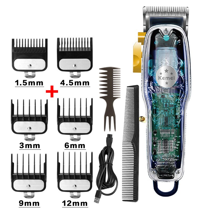Elektrisk hårklippemaskin #39 menn oppladbare hårklippere for skjeggtrimmere utskåret elektrisk barbermaskin barber 5: Km2706
