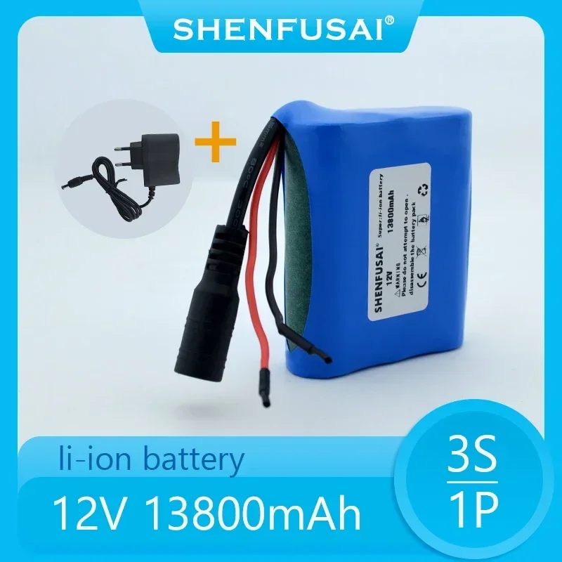 .12V.13800 mAh.3S1P.Batterie Au Lithium.18650.Batterie Au Lithium Pack Protection Conseil Rechargeable.1A Chargeur.