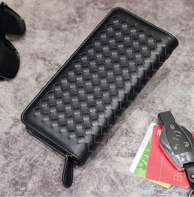 multi-card woven wallet long hand bag hand-made mobile phone bag clutch bag men and women wallet