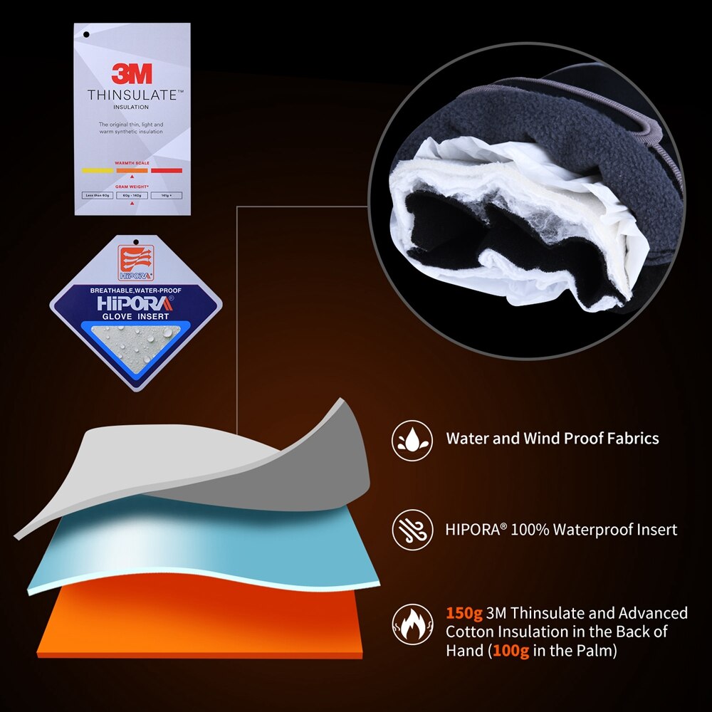 Goture Winter Fishing Gloves 10°F -12℃ Bearing Temperature Warm Waterproof Anti Slip Cut Neoprene Gloves Carp Fishing Tackle