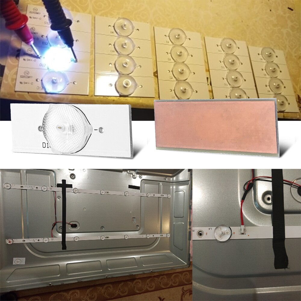 100 Stuks 3V Smd Lamp Kralen Met Optische Lens Fliter Voor 32-65 Led Tv Reparatie Met 2M Wire Led Light Strip Onderdelen Accessoires