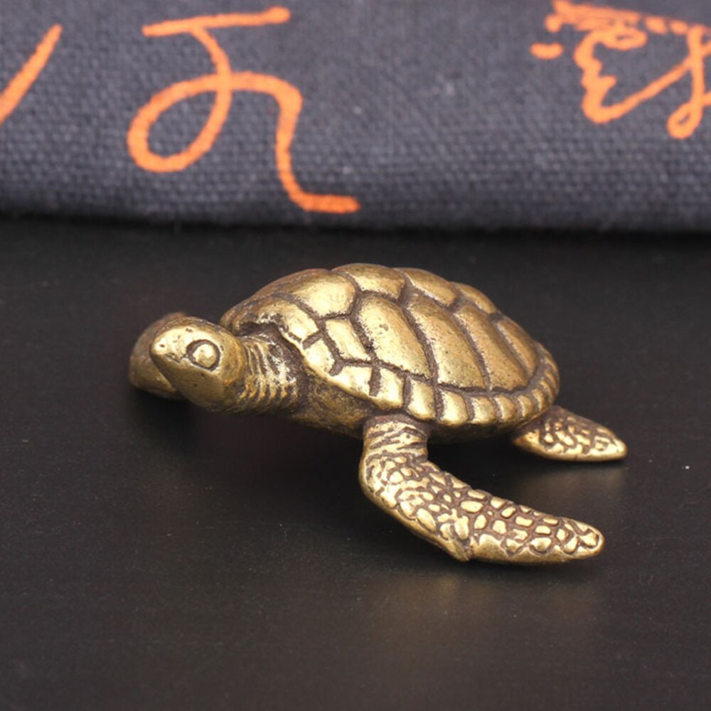 1pc Brass Turtle Statue Copper Retro Animal Sculpture for Table Old People Study Room