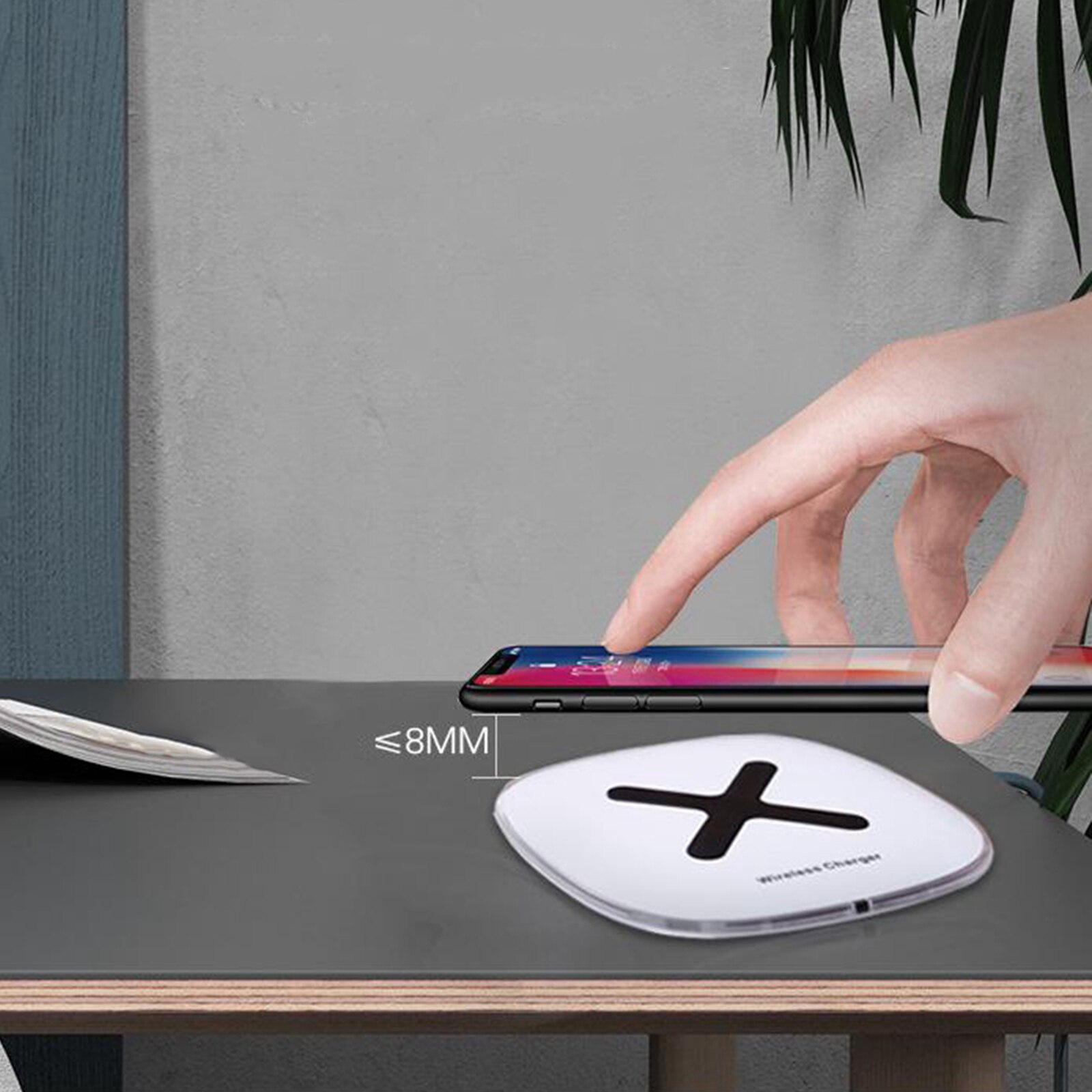 Slim Wireless Charger For iPhone 12 11 Pro Xs Max Mini X Xr 8 Fast Wireless Charging Pad: White