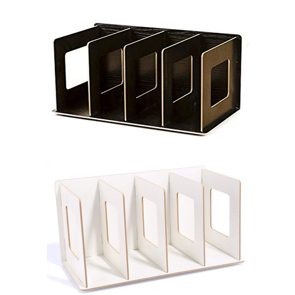 Træ diy desktop blade og bøger opbevaring cd dvd opbevaring hylder bog display hylde stativ bogreol kontor køkken hylder