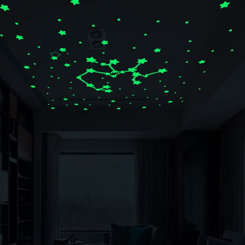 3 stuks/set lichtgevende sterren muurstickers slaapkamer huisdecoratie muurschildering kinderkamer babykamer behang glow in the dark stickers